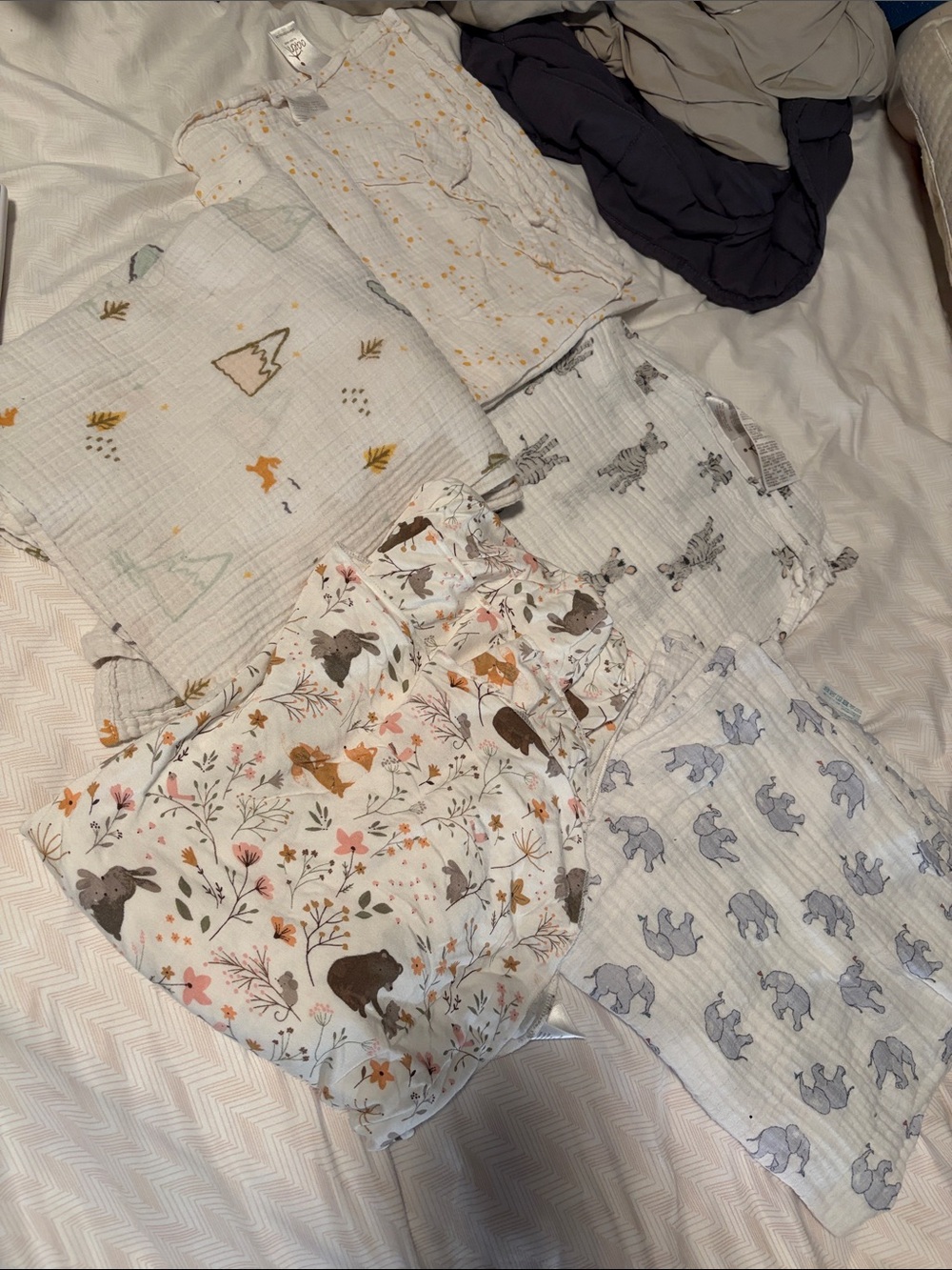 Kids Muslin Blanket Set - Woodland Animals and Neutral Prints
